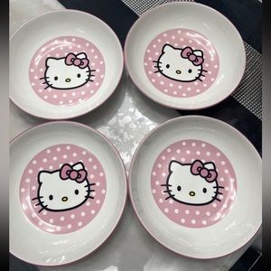 4pk 9in Ceramic Hello Kitty Face Bowls